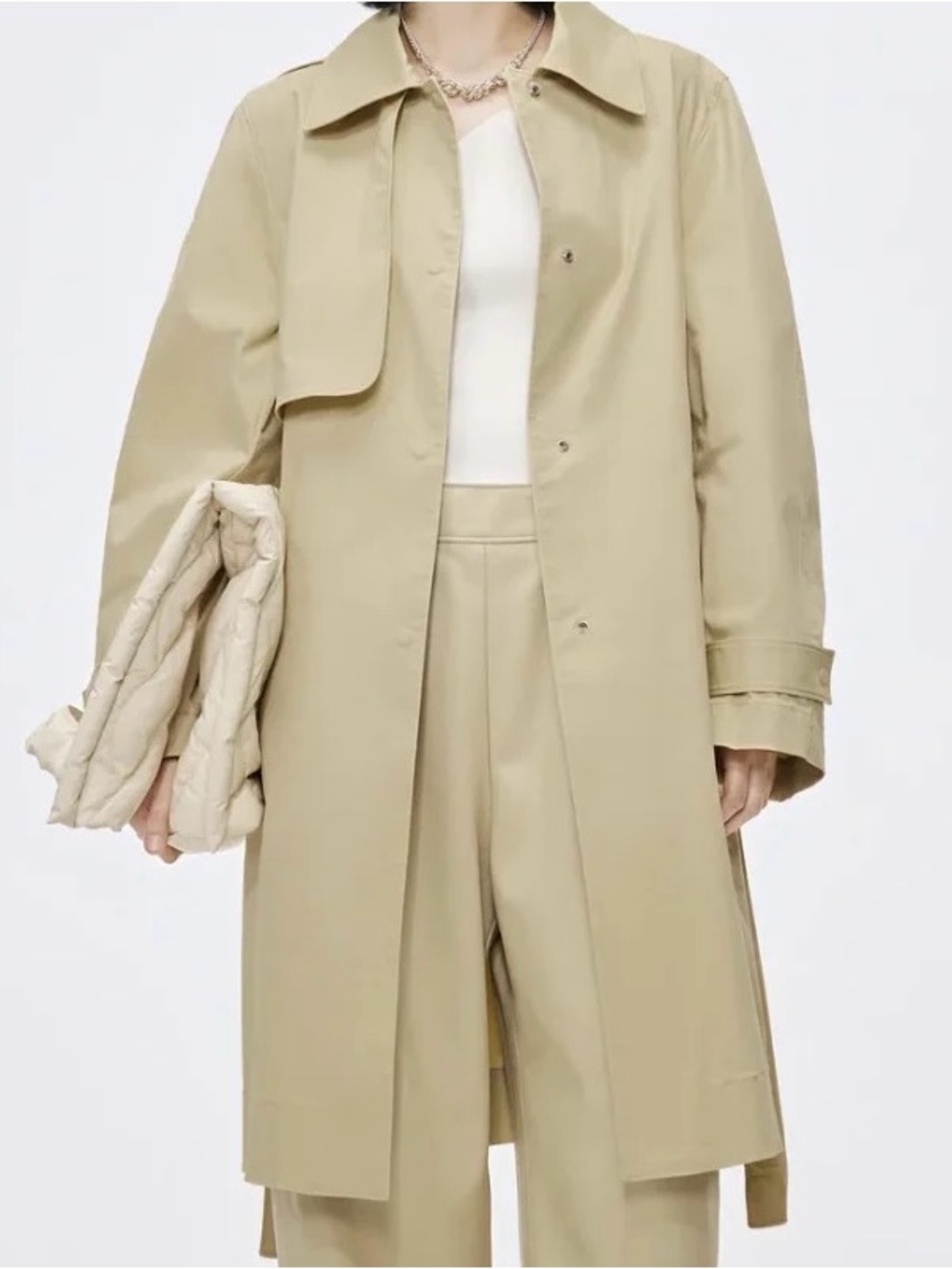 JNBY Spring/Fall Beige Trench Coat